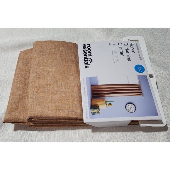 Room essentials room darkening curtains orange heather 42''W x 84''L - Picture 4 of 7